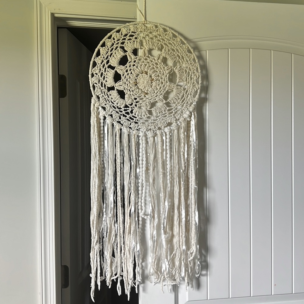 Macramé Dreamcatcher Natural White Boho Nursery Room Decor
